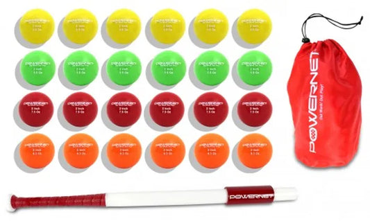 PowerNet Sweet Spot Training Bat and 2" Progressive Micro Ball 24 Pk Bundle