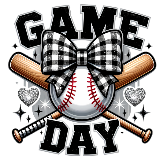 Game Day with Gingham Bow and Hearts