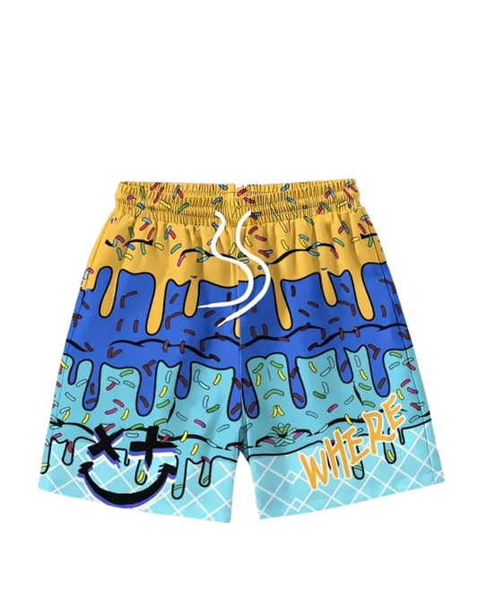 Ice Cream Shorts Blue/Orange
