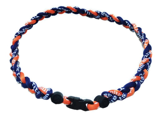 Rope Necklace: navy and orange