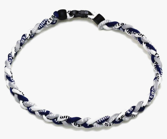Rope Necklace: navy, grey, white