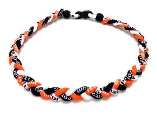 Rope Necklace: orange, black, white