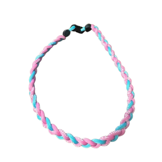 Rope Necklace: pink/blue