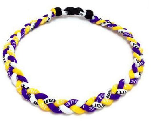 Rope Necklace: purple, yellow, white