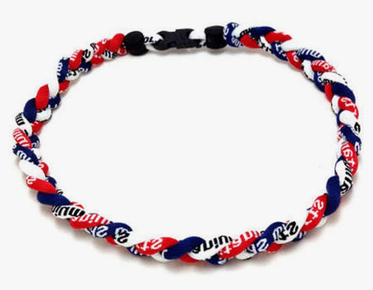 Rope Necklace: red, navy, white