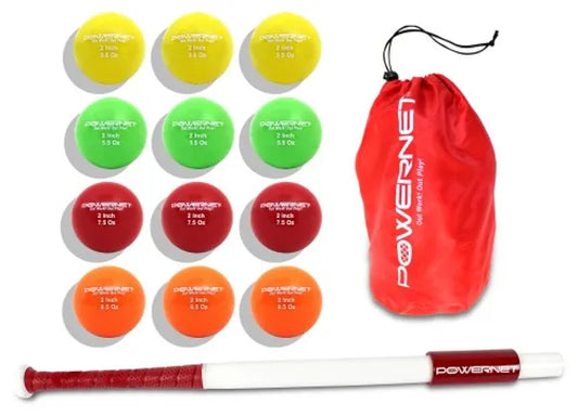 PowerNet Sweet Spot Training Bat and 2" Progressive Micro Ball 12 Pk Bundle