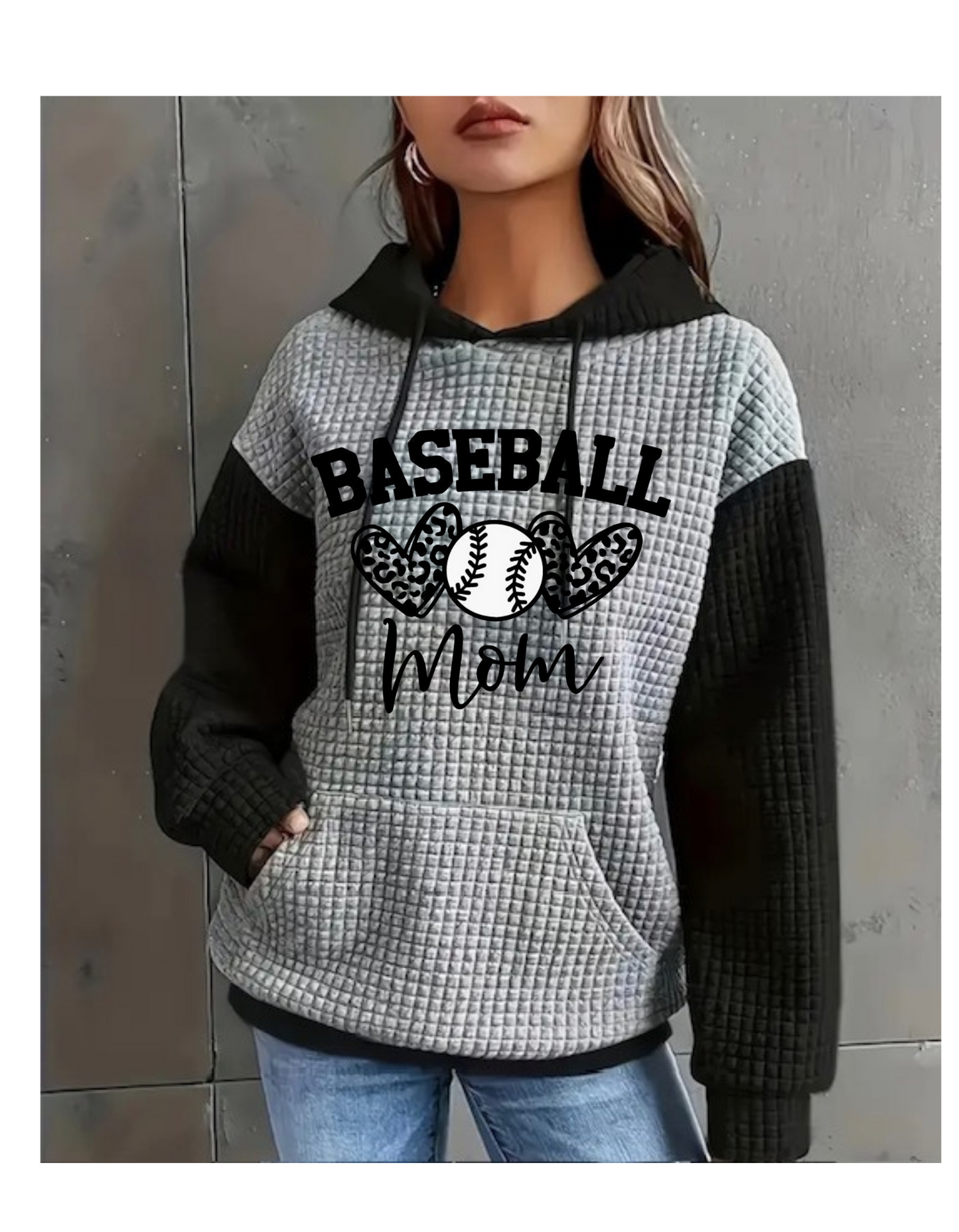 Waffle Hoodie - Baseball Mom