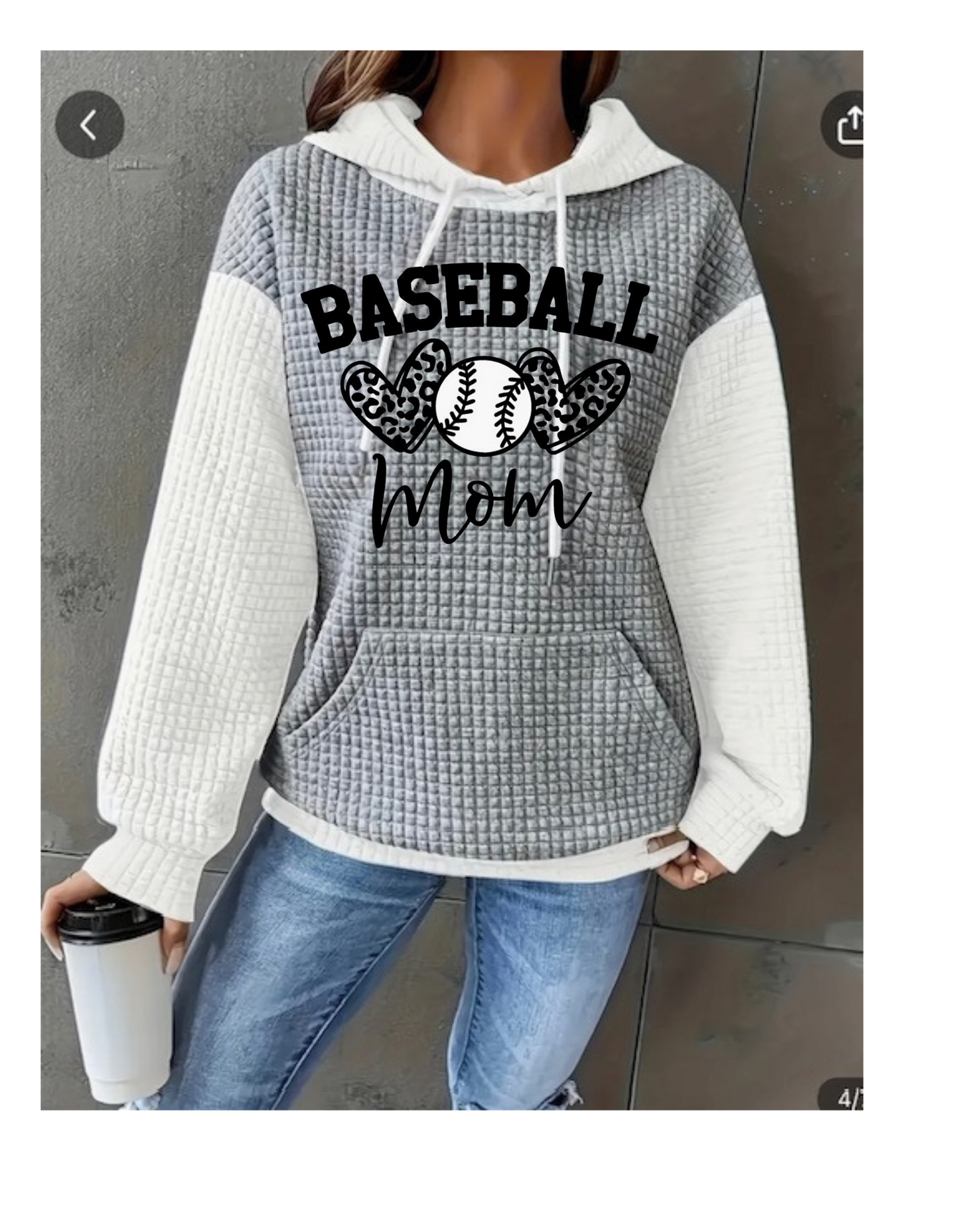 Waffle Hoodie - Baseball Mom