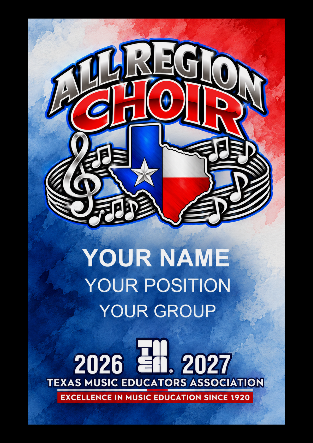 2026-2027 TMEA All Region Choir Plaque