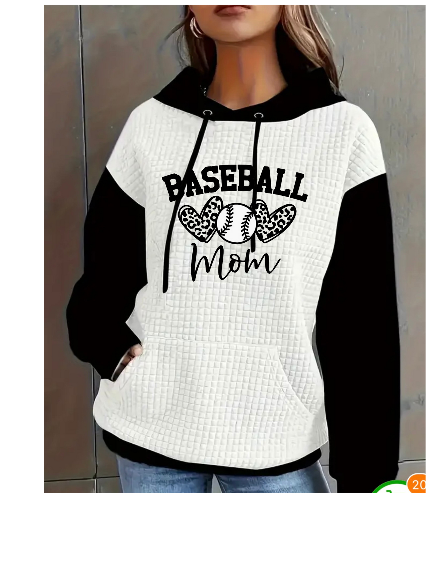 Waffle Hoodie - Baseball Mom