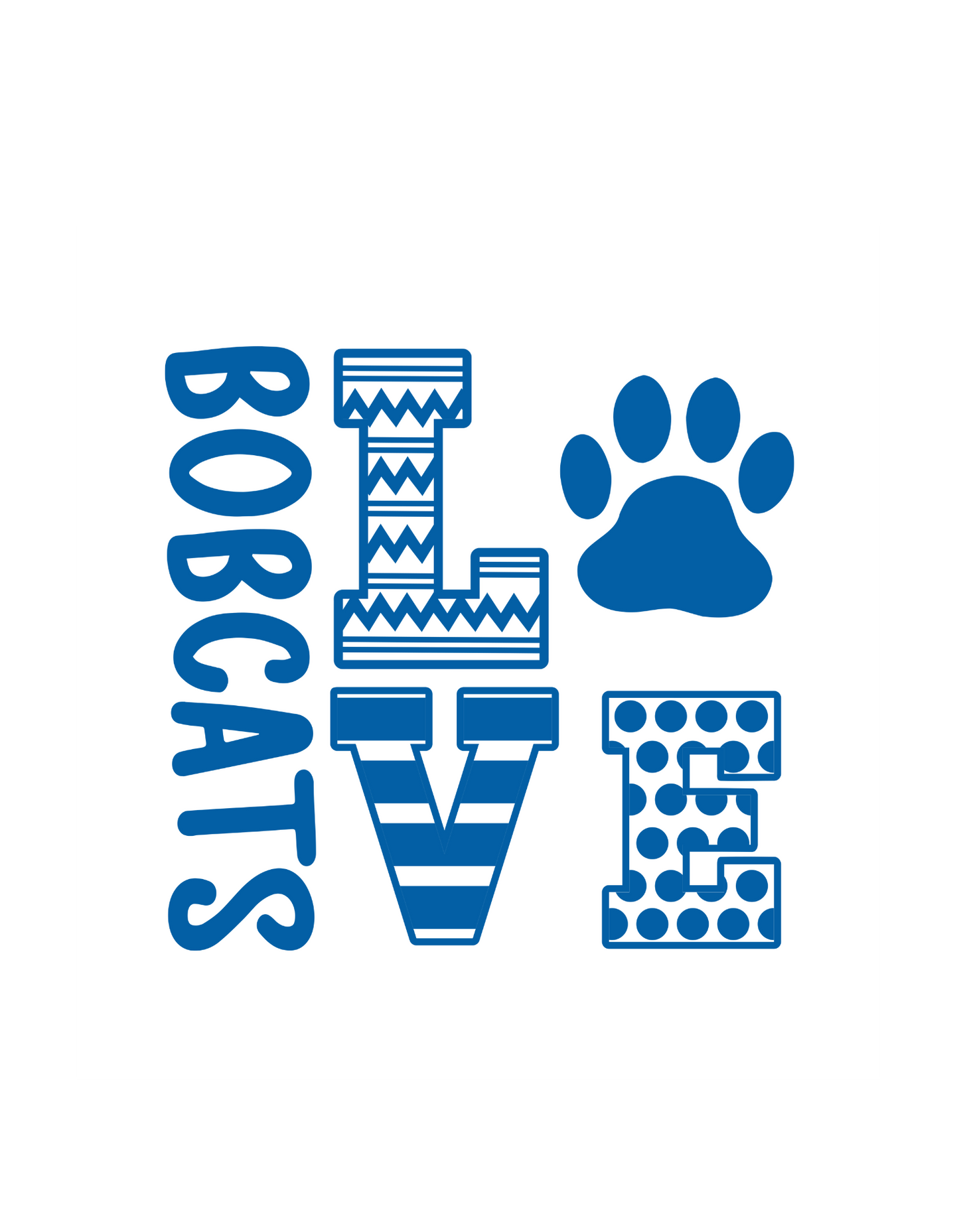 Love Bobcats Blue Font