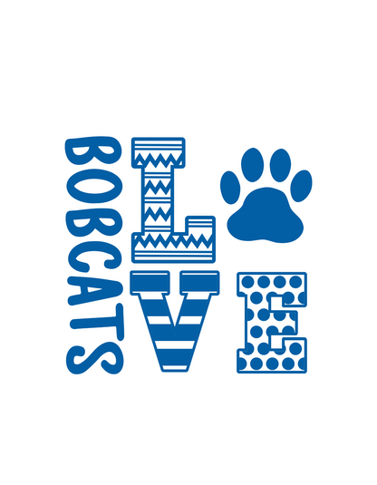 Love Bobcats Blue Font