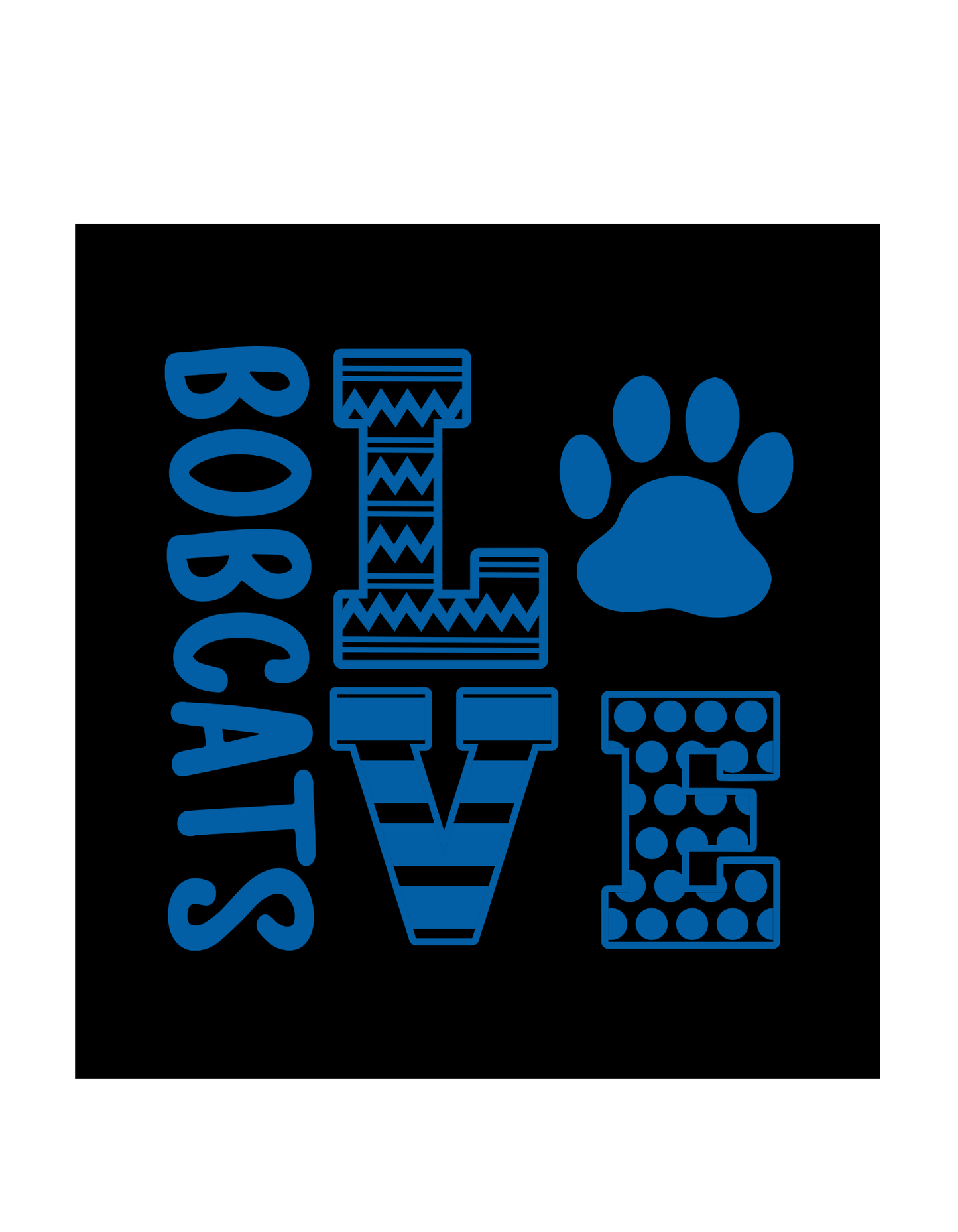 Love Bobcats Blue Font
