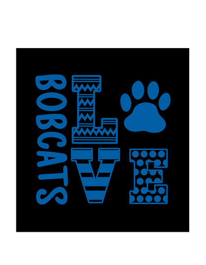 Love Bobcats Blue Font
