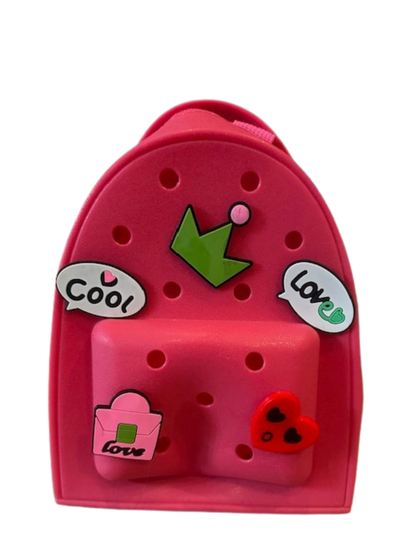 Mini Rubber Tote Backpack with charms