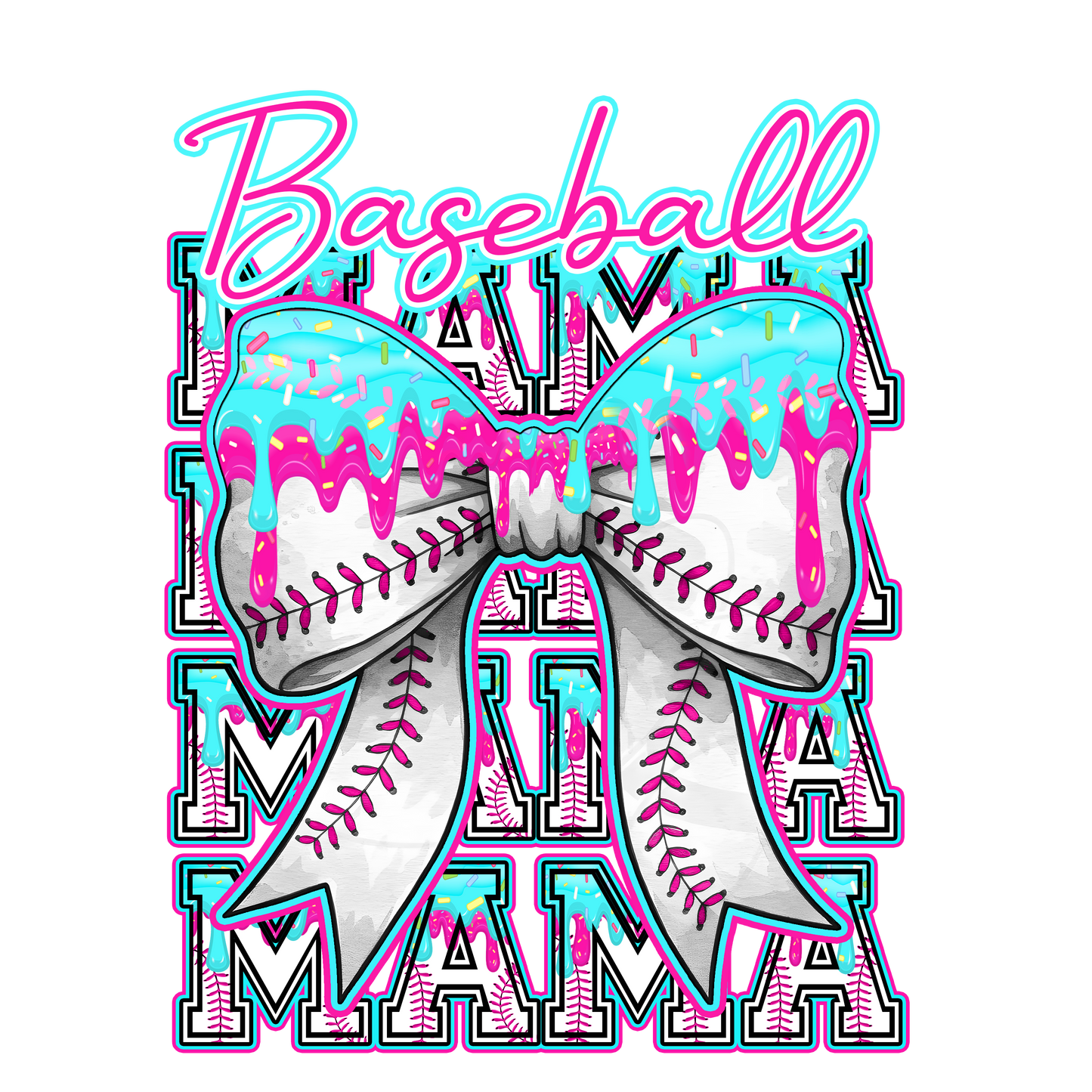 Baseball Mama Ice Cream Drip